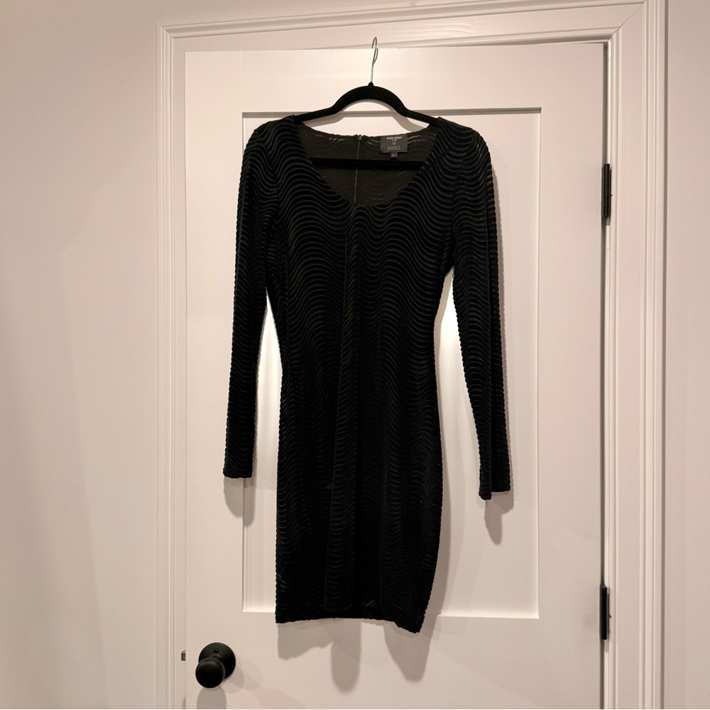 Opening Ceremony Black Long-Sleeve Bodycon Dress